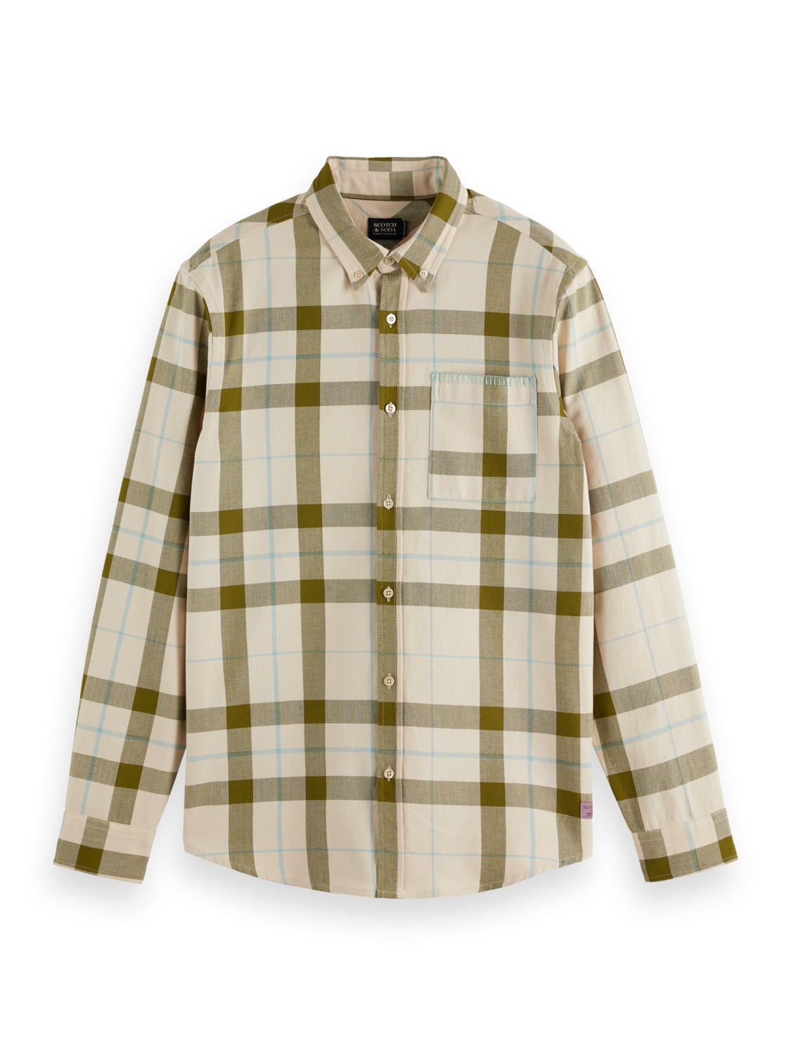 Herringbone Check Shirt-Beige