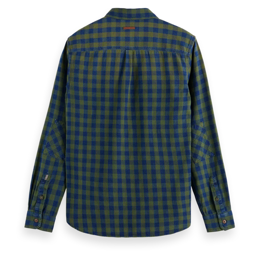Indigo Check Beaded Field Green L/S