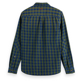 Indigo Check Beaded Field Green L/S