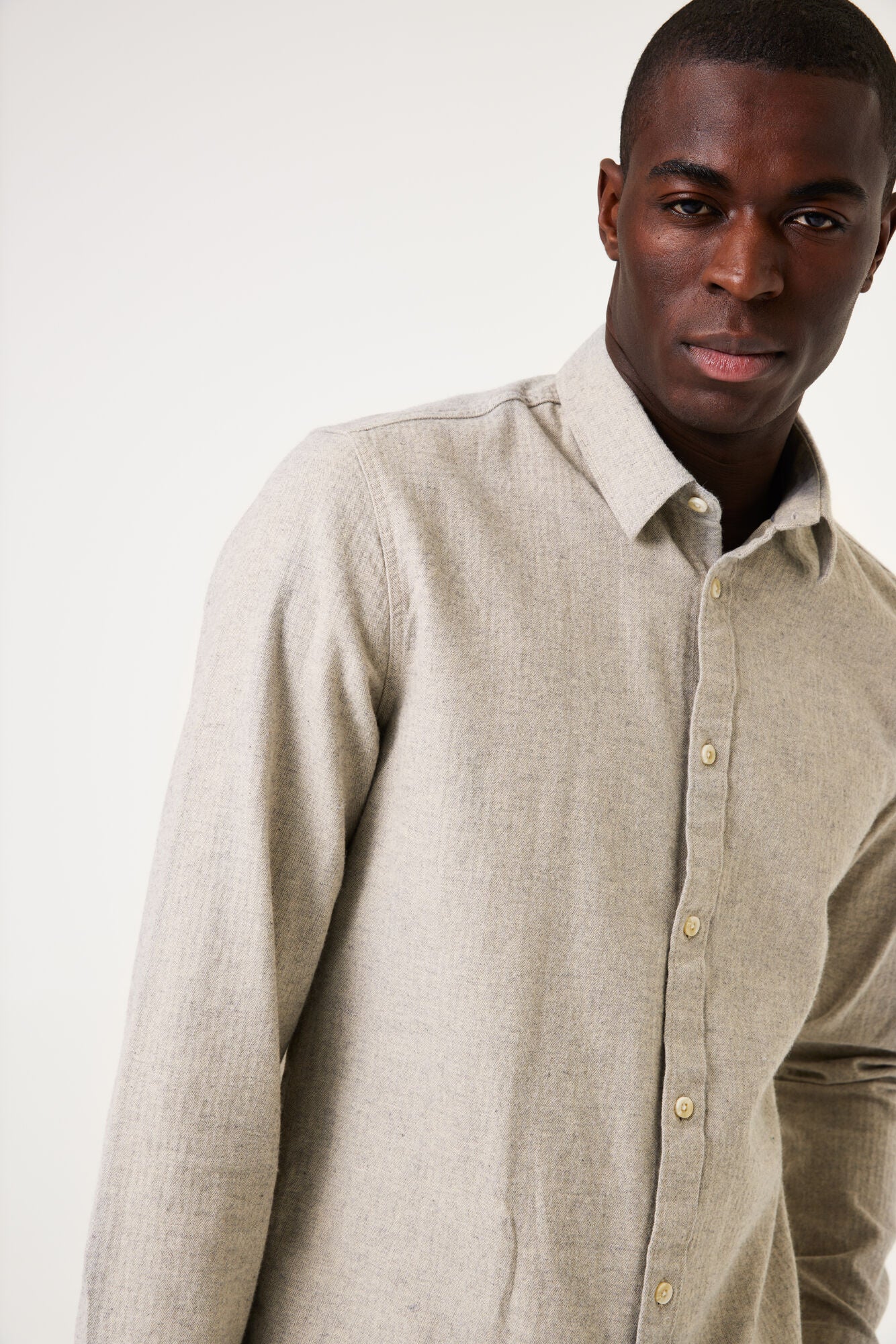 Beige Long Sleeve Shirt  W41081
