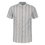 Shirt Short Sleeve - Stripe Mandarin Collar