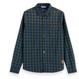 Indigo Check Beaded Field Green L/S