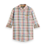 Yarn Dye Check Roll Up Shirt - Green