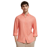 Linen shirt with roll-up sleeves