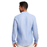 BFS1039 Casual Linen Blue Shirt