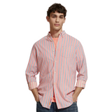 Dobby striped button down shirt